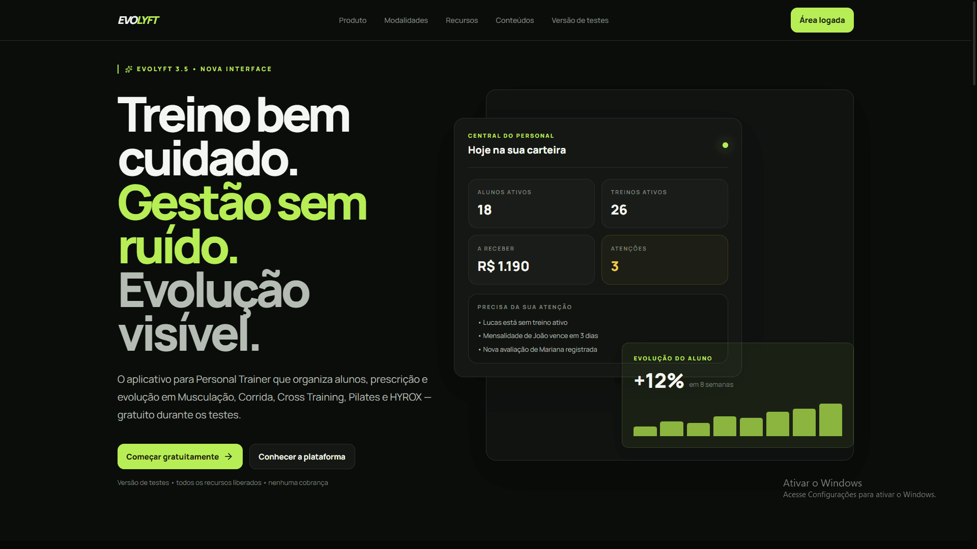 Projeto EVOLYFT desenvolvido pela GMF